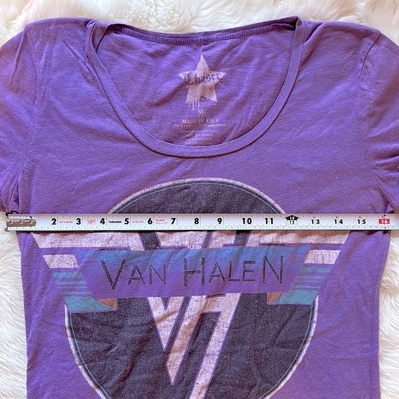 Purple VAN HALEN Tee by Chaser Scoop Neck Ladies’ Babydoll Style Size M - Picture 6 of 8